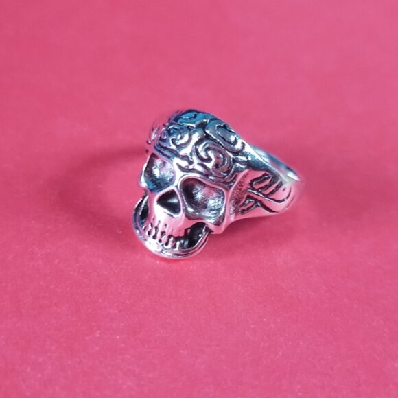 💀 Skull With Exposed Brains Gothic Ring – Size 10 - Picture 3 of 4